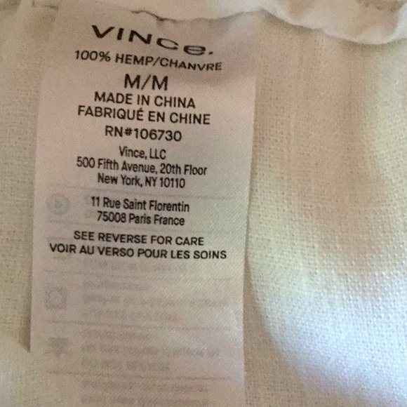 NWT Vince White Linen Pants - Picture 8 of 8